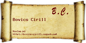 Bovics Cirill névjegykártya